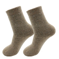 Men&#39;s Winter Thick Warm Wool Socks Australian Merino Wool Diamond Lattice Breathable Business Casual Cashmere Long Socks 2 Pair