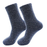 Men&#39;s Winter Thick Warm Wool Socks Australian Merino Wool Diamond Lattice Breathable Business Casual Cashmere Long Socks 2 Pair