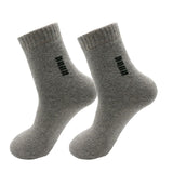 Men&#39;s Winter Thick Warm Wool Socks Australian Merino Wool Diamond Lattice Breathable Business Casual Cashmere Long Socks 2 Pair